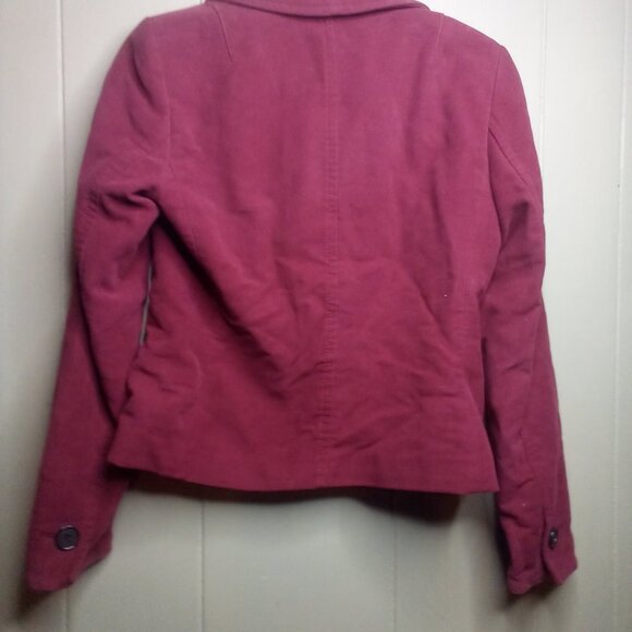 Ann Taylor Blazer Jacket 2 Long Sleeve Button Up Soft  Burgundy Pink Red - Picture 3 of 13